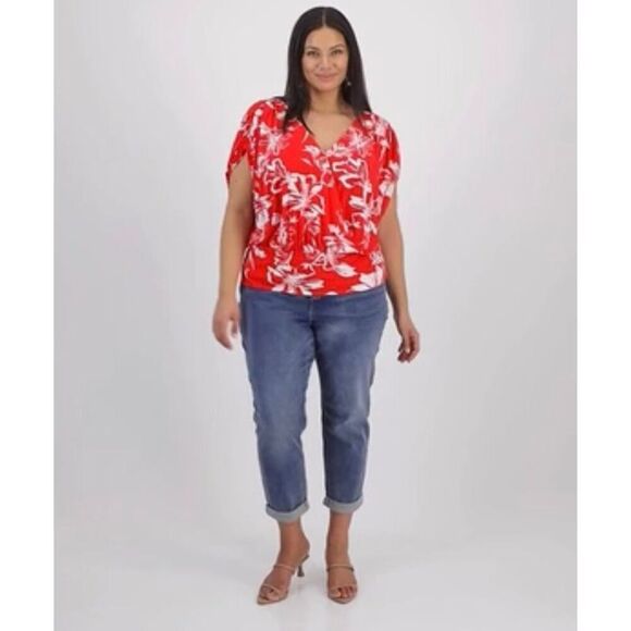 I.N.C. INTERNATIONAL CONCEPTS - NWT - L Sz 20W Mid -Rise Boyfriend Jeans/Indigo - Picture 2 of 16